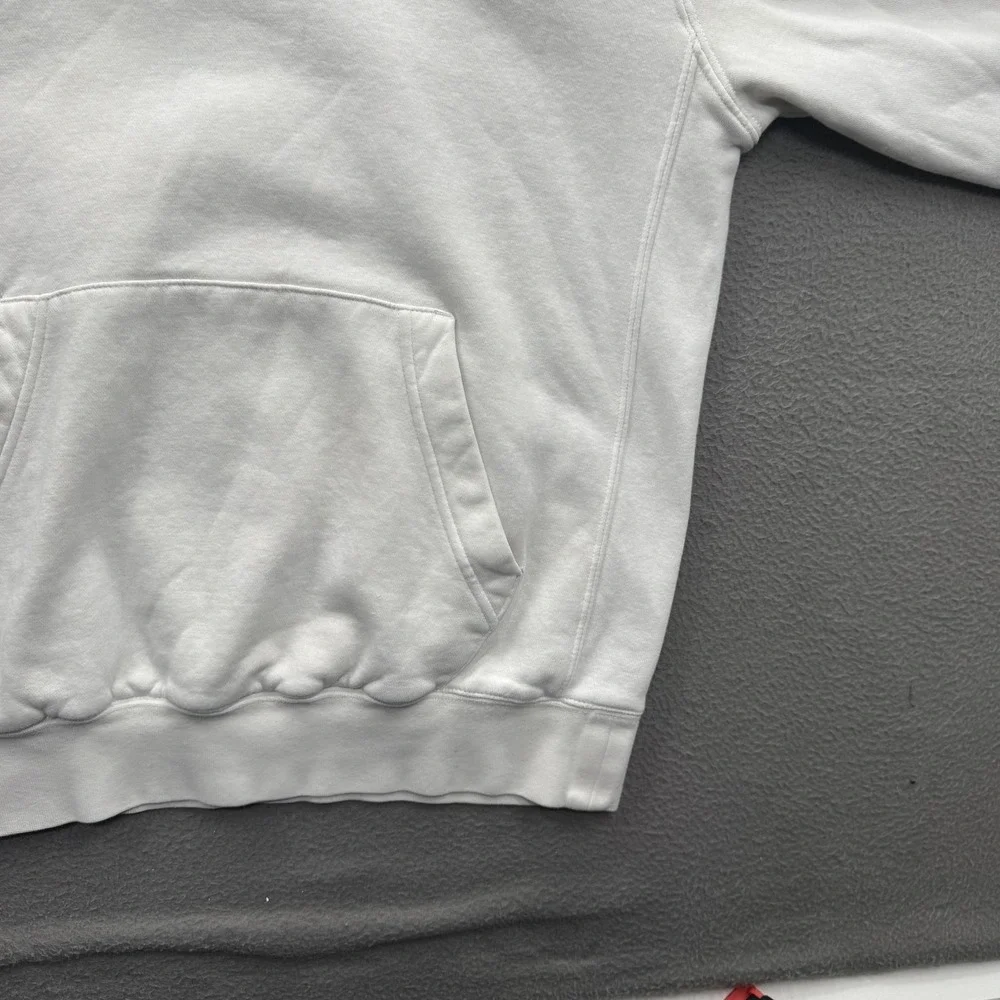 Nike Hoodie Mens Small White Just Do It Back Graphic Pullover Fleece Sweatshirt
